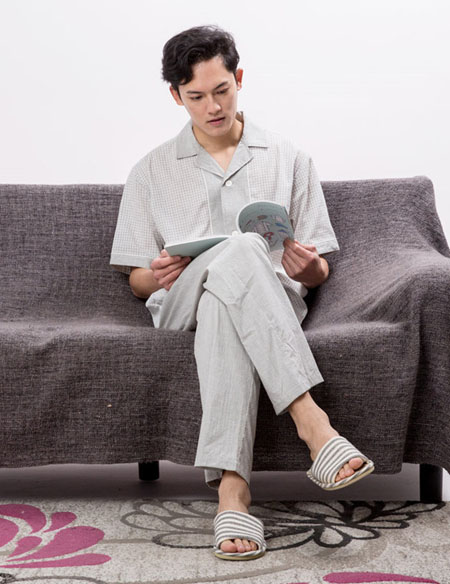 府綢格子睡衣