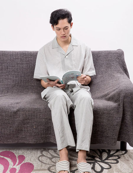 府綢格子睡衣