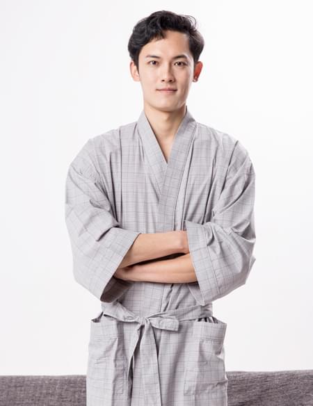 全棉府綢睡袍